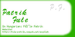 patrik fule business card